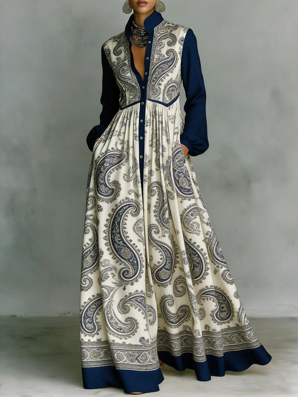 Women's Retro Floral Art Elegant Romantic Casual Vacation Maxi Dress