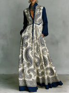 Women's Retro Floral Art Elegant Romantic Casual Vacation Maxi Dress