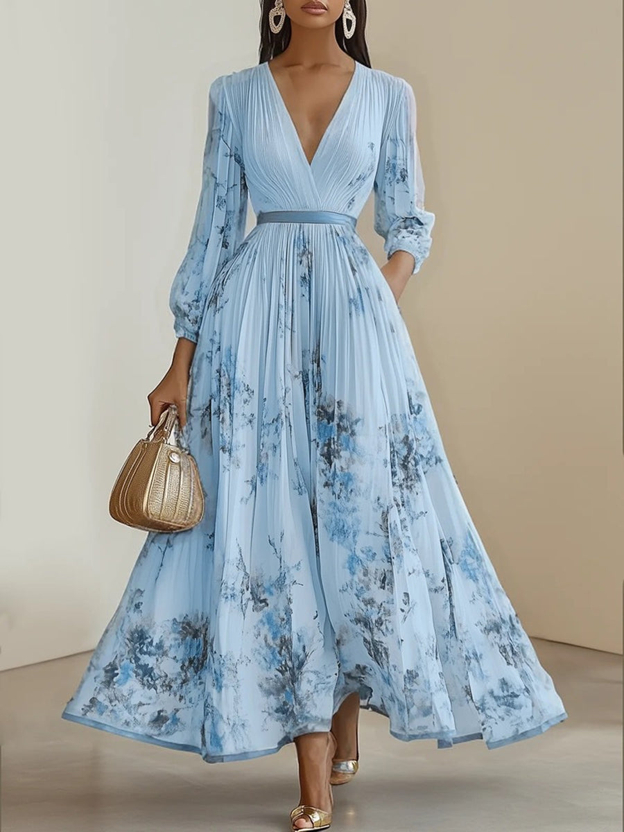 Women's Floral Art Print Maxi Dress