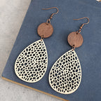 Boho Style Dangle Earrings Hollow Waterdrop Design Match Daily Outfits Party Accessories Gift For Family/ Friends/ Lover
