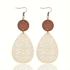 Boho Style Dangle Earrings Hollow Waterdrop Design Match Daily Outfits Party Accessories Gift For Family/ Friends/ Lover