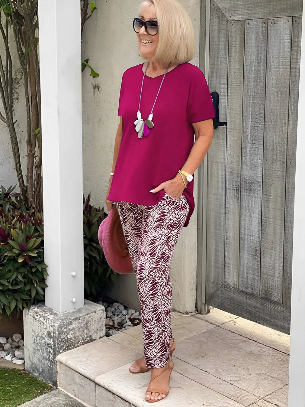 Vacation Two Piece Set Casual Holiday Loose Suit Two Piece Seaside Suit Holiday Clothing Sun Protection Suit