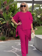 Elegant Double-layer Top and Pants Two-piece Set