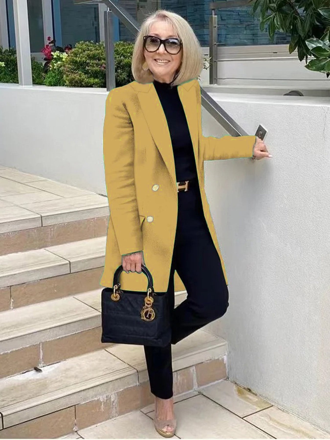 Classic Blazer Solid Color Leisure Cotton Coat for Women