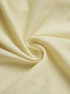 Maxi Linen Dress, Sleeveless, Square Neck, Plain, Bow, French Vintage, Light Yellow