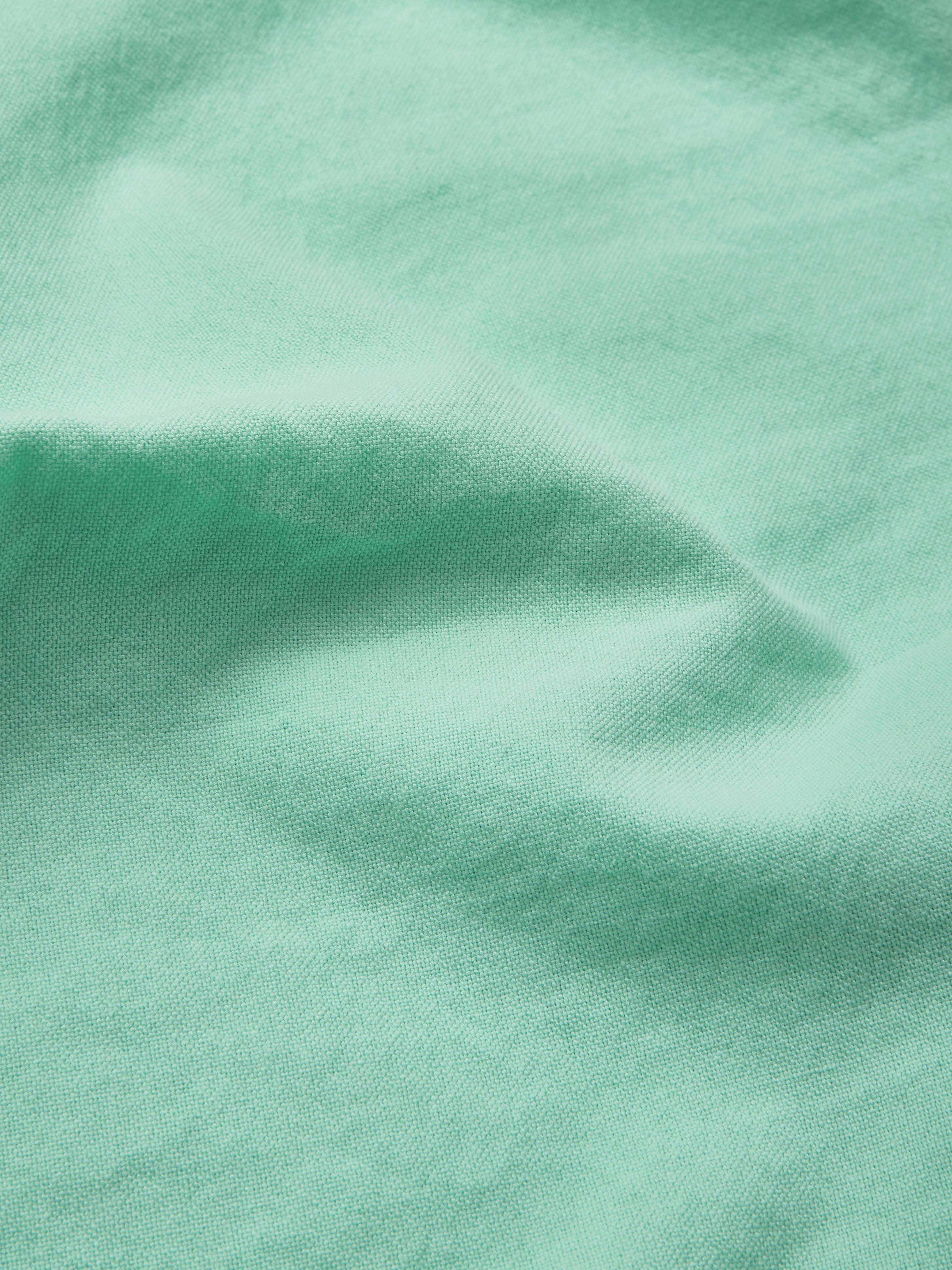 Maxi Cotton Dress , Cap Sleeves, Shawl Collar, Plain, Button Design, Vintage,  Light Green