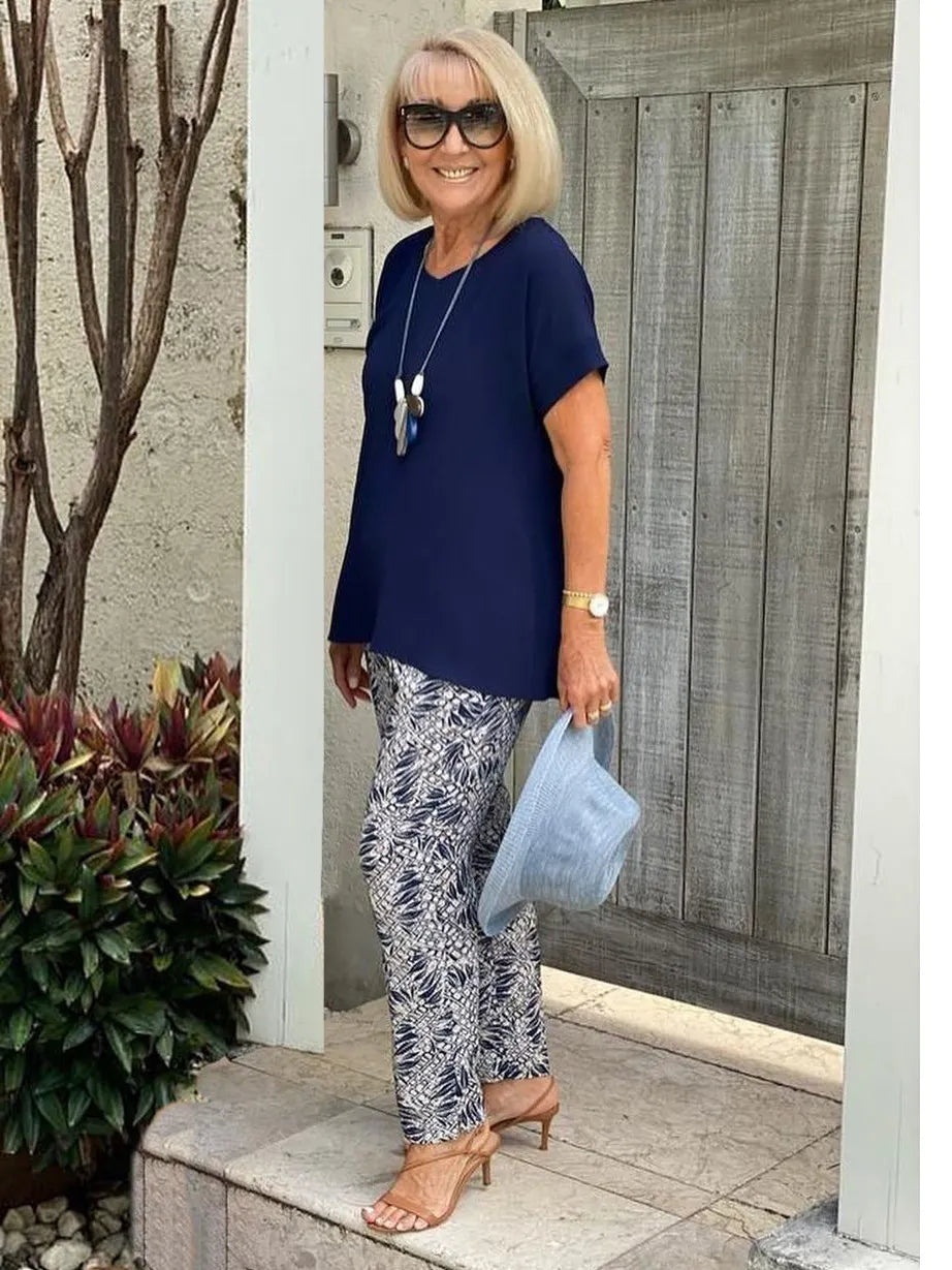 Vacation Two Piece Set Casual Holiday Loose Suit Two Piece Seaside Suit Holiday Clothing Sun Protection Suit