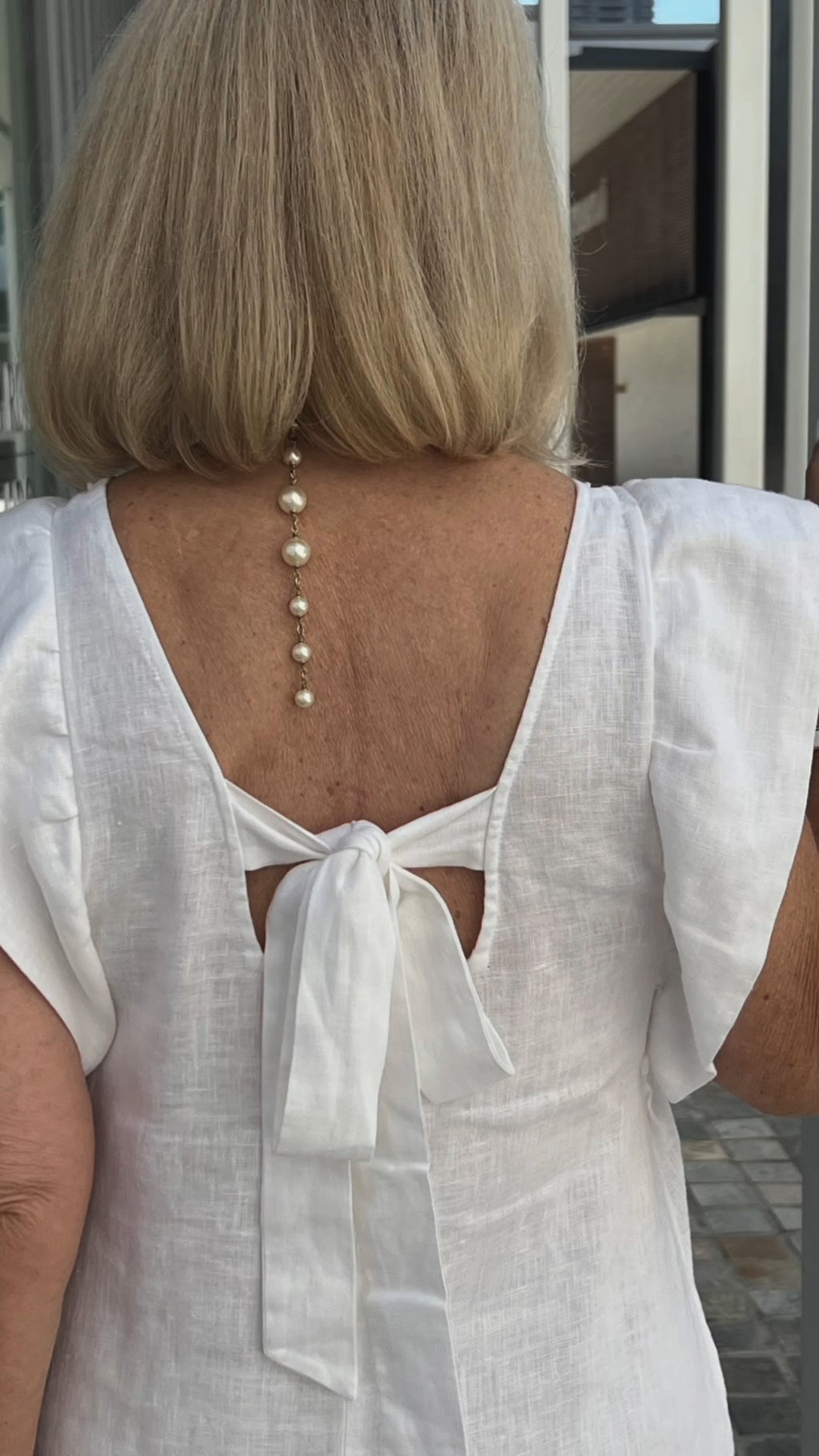 Casual Dress with Ruffle Sleeves,Back Adjustment Rope,Deep Pockets,Pure White Formal Dress, Evening Dress