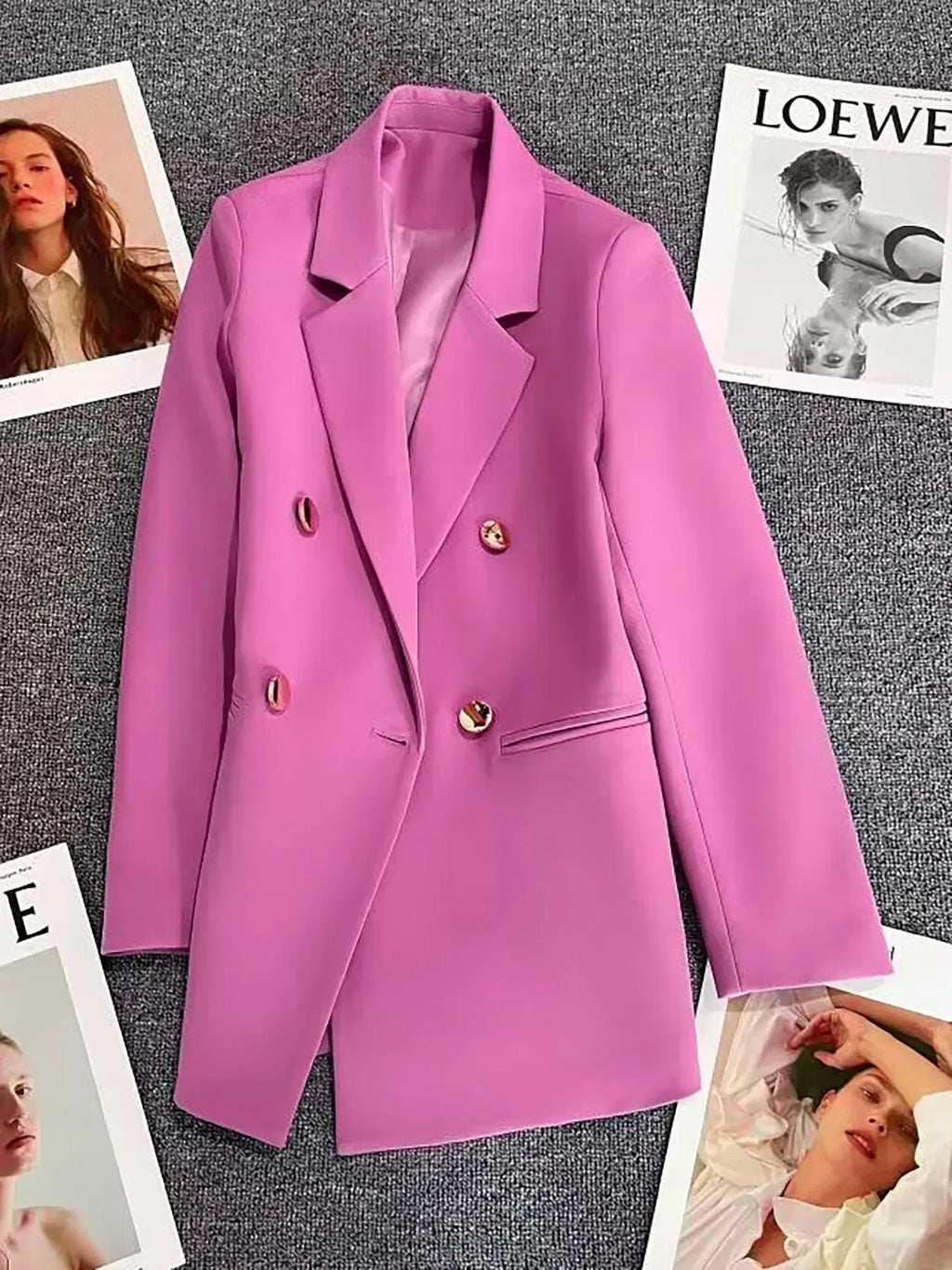 Classic Blazer Solid Color Leisure Cotton Coat for Women