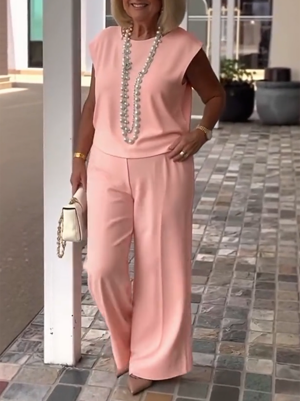 Two-piece Set Sleeveless Casual Elastic Daily Set