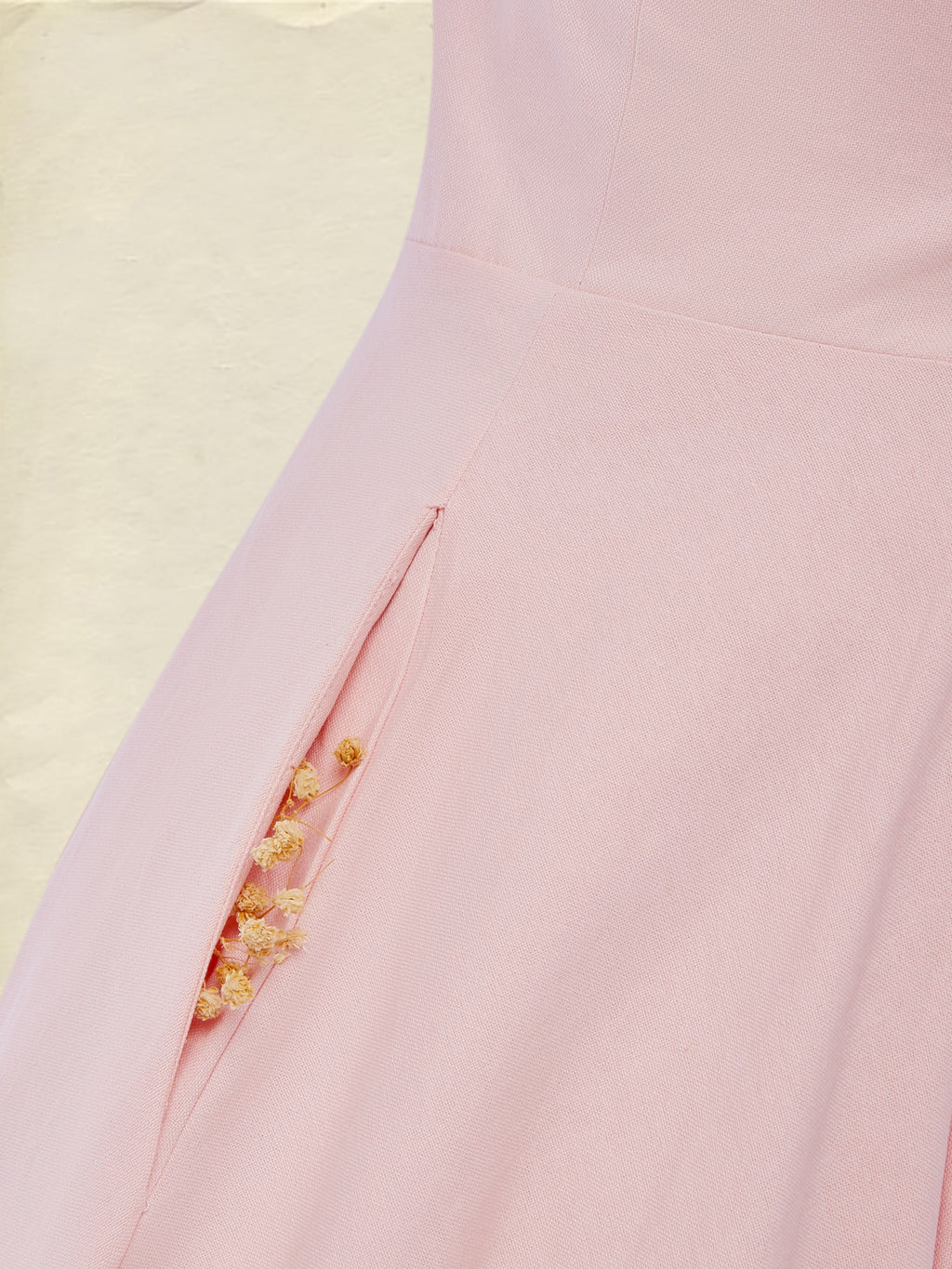 Maxi Cotton Dress Set, Half Sleeve, Round Neck, Floral, Pocket Design, French Vintage, Light Pink