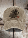 Ancient Dragon Japanese Lino Art Washed Cap
