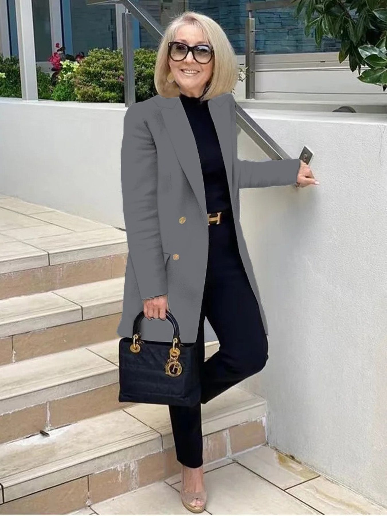 Classic Blazer Solid Color Leisure Cotton Coat for Women