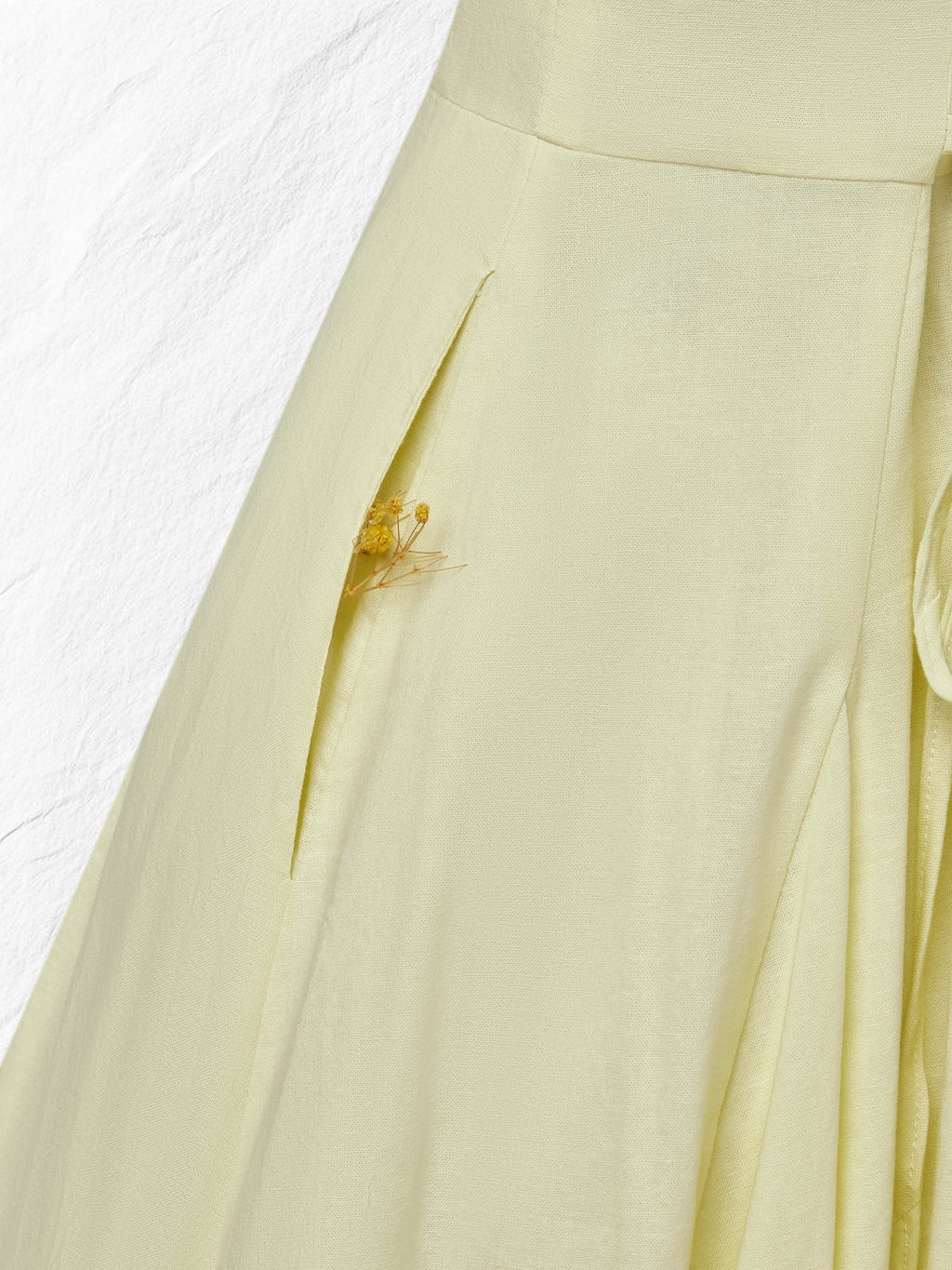 Maxi Linen Dress , Short Sleeves, Square Neck, Plain, Vacation, French Vintage, Light Yellow