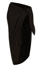 Black Linen Look Rectangle Sarong