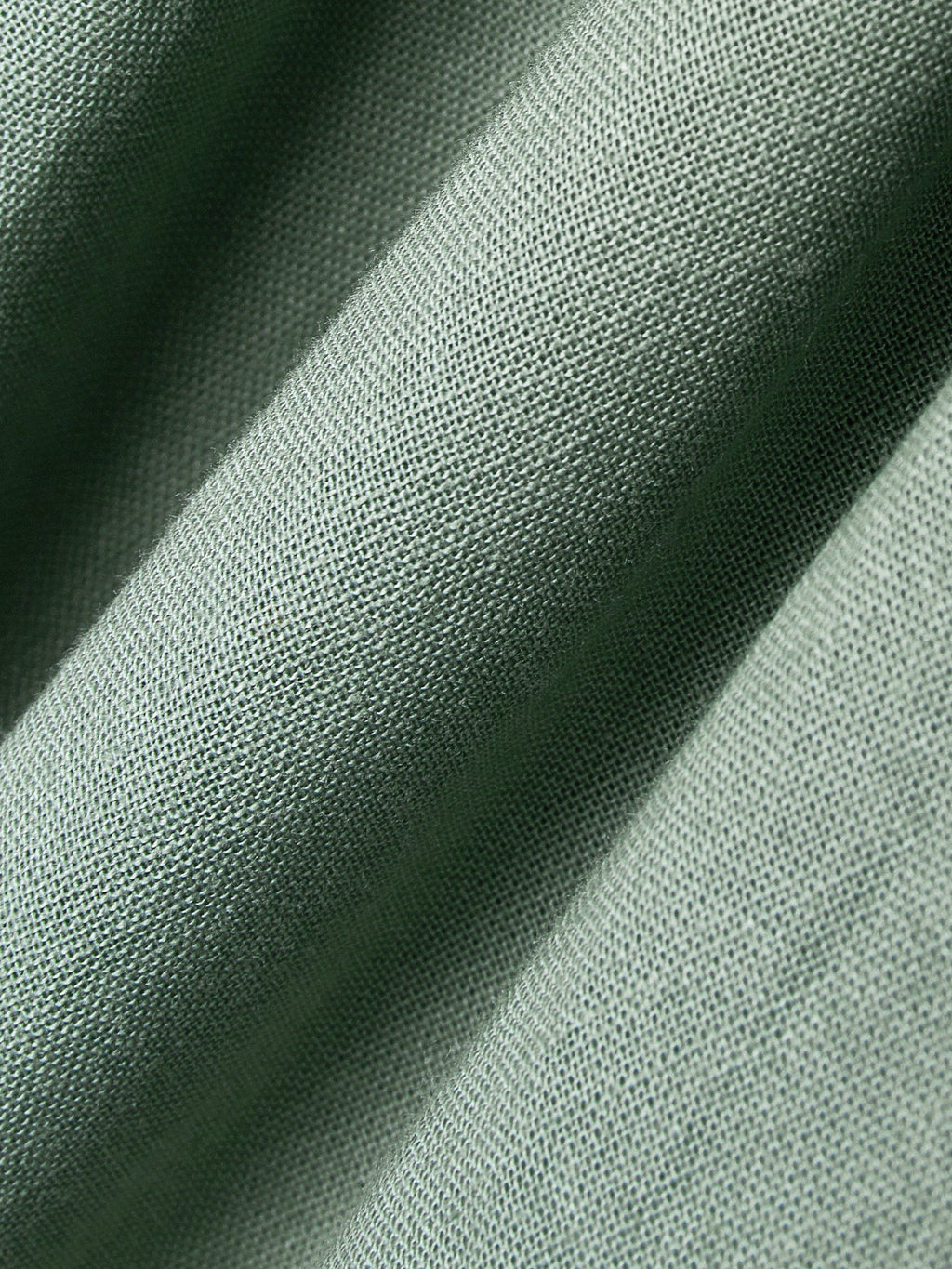 Maxi Linen Dress, 3/4 Sleeves, Square Neck, Lace Up, Linen Blend, Green