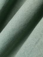 Maxi Linen Dress, 3/4 Sleeves, Square Neck, Lace Up, Linen Blend, Green