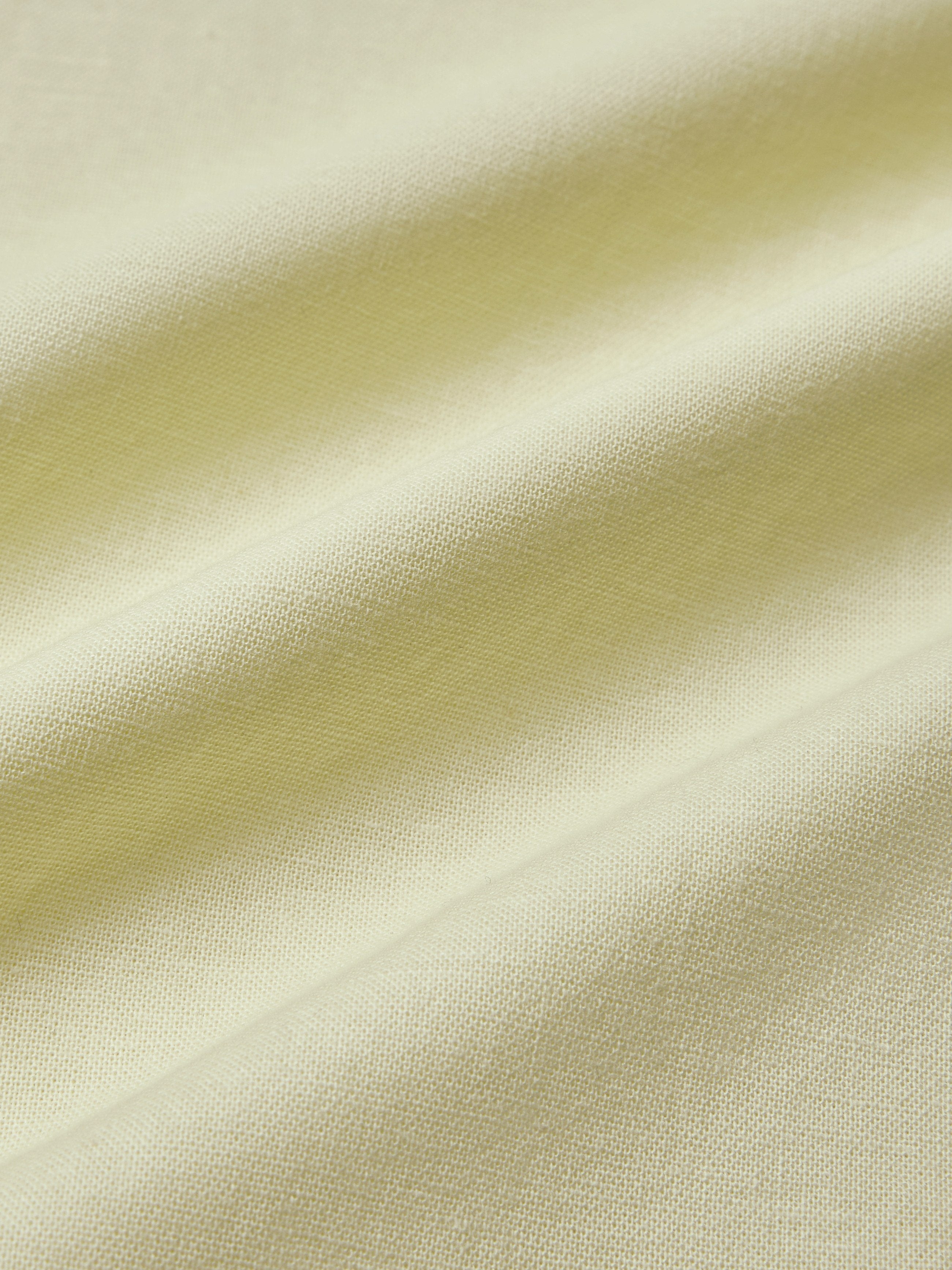 Maxi Linen Dress , Short Sleeves, Square Neck, Plain, Vacation, French Vintage, Light Yellow