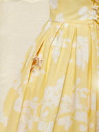(SIZE:XS-XXL) Midi Linen Dress, Sleeveless, Linen Blend, Floral, Renaissance, Green