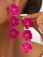 Holiday Style Floral Long Earrings