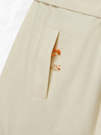Cotton Trench Coat, Long Sleeves, Shawl Collar, Plain, Button Design, Vintage, Apricot