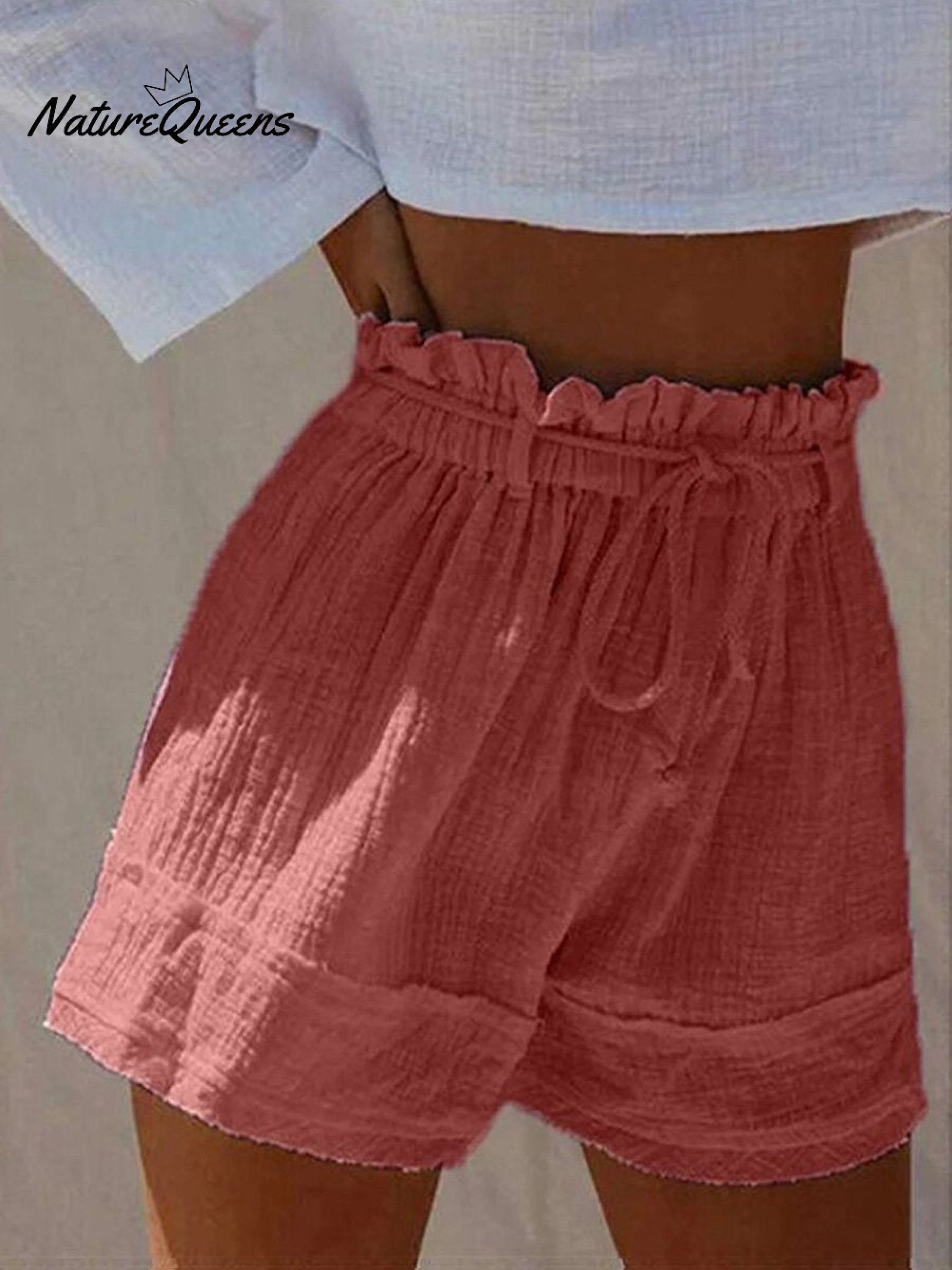 Solid Color Loose Casual Shorts