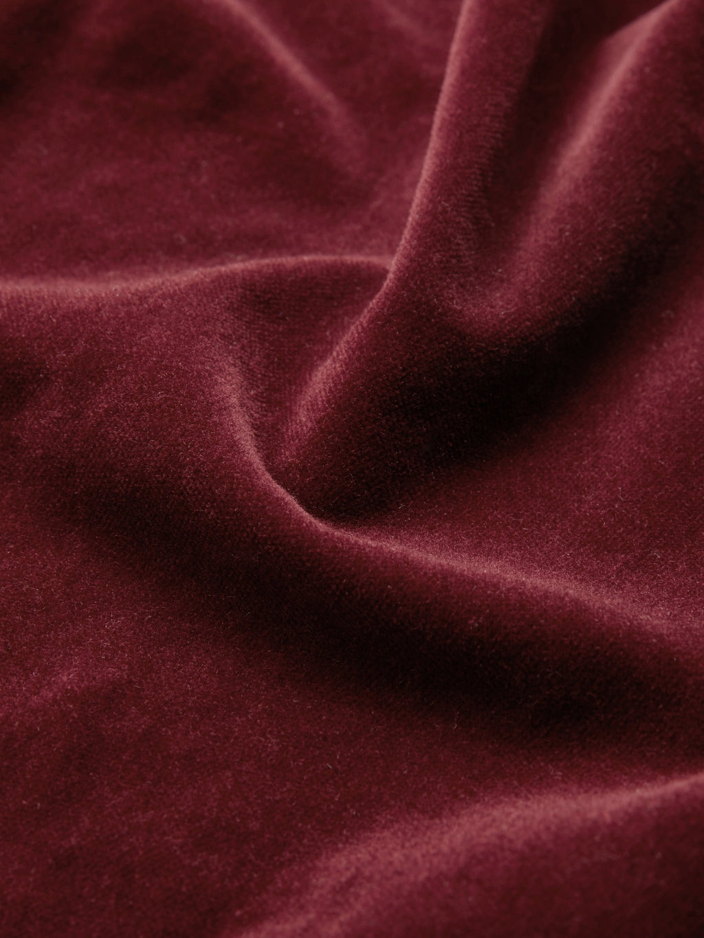 Midi Cotton Dress, Long Sleeves, Stand Collar, Plain, Vintage, Wine Red
