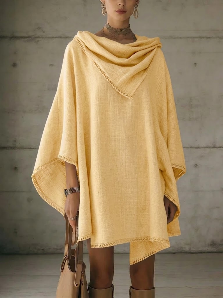 Loose-fit Casual Linen & Cotton Top With Spliced cutouts And Webbing Trim