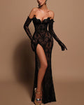 Embroidered Lace Gown