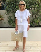 Romantic Soft White Tiered Dress