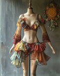 Sexy Elegant Ruffle Top + Skirt Two-Piece Swimsuit  e173