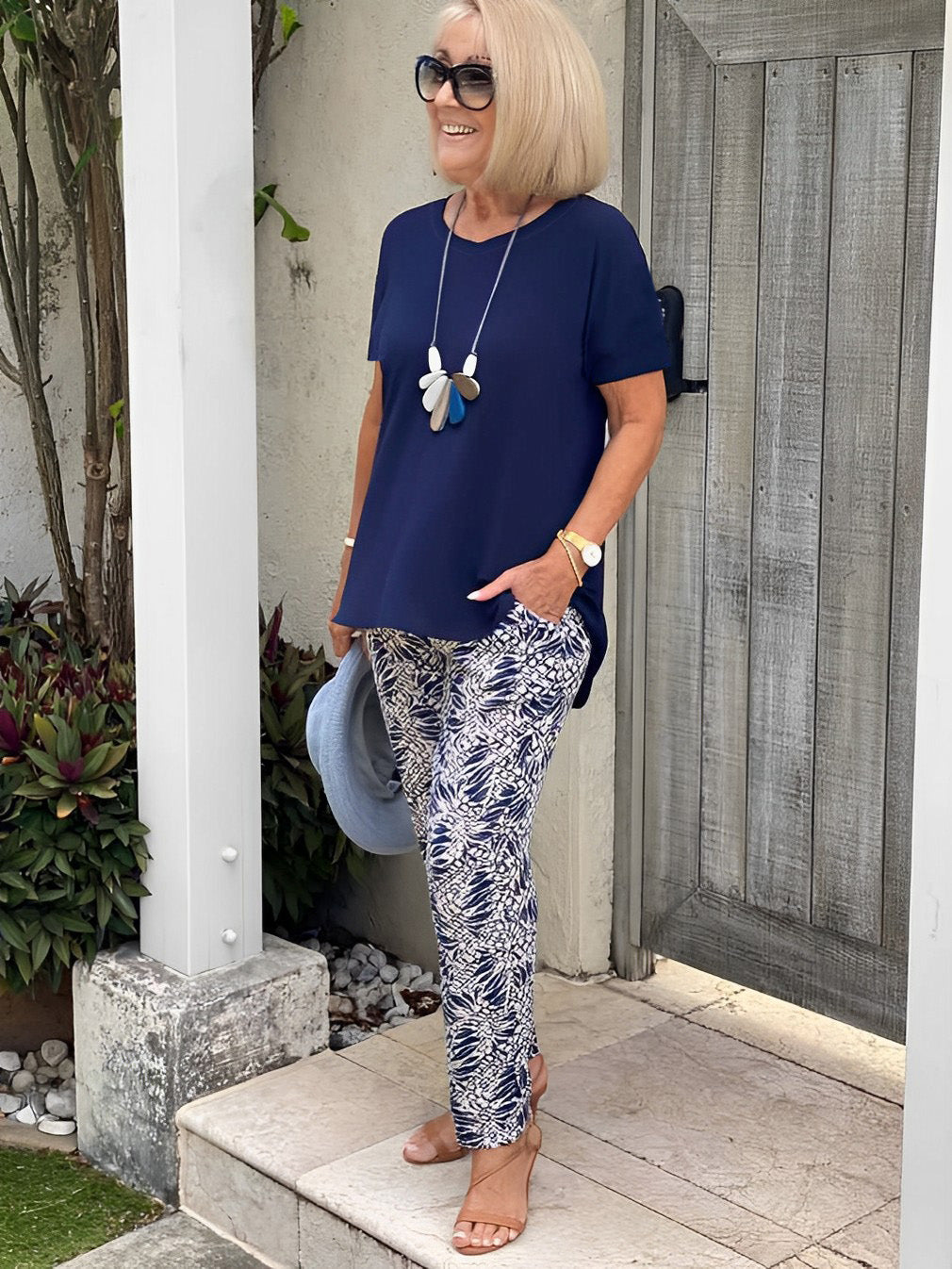 Vacation Two Piece Set Casual Holiday Loose Suit Two Piece Seaside Suit Holiday Clothing Sun Protection Suit