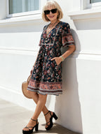 Casual Vacation Print Short-sleeved Dress