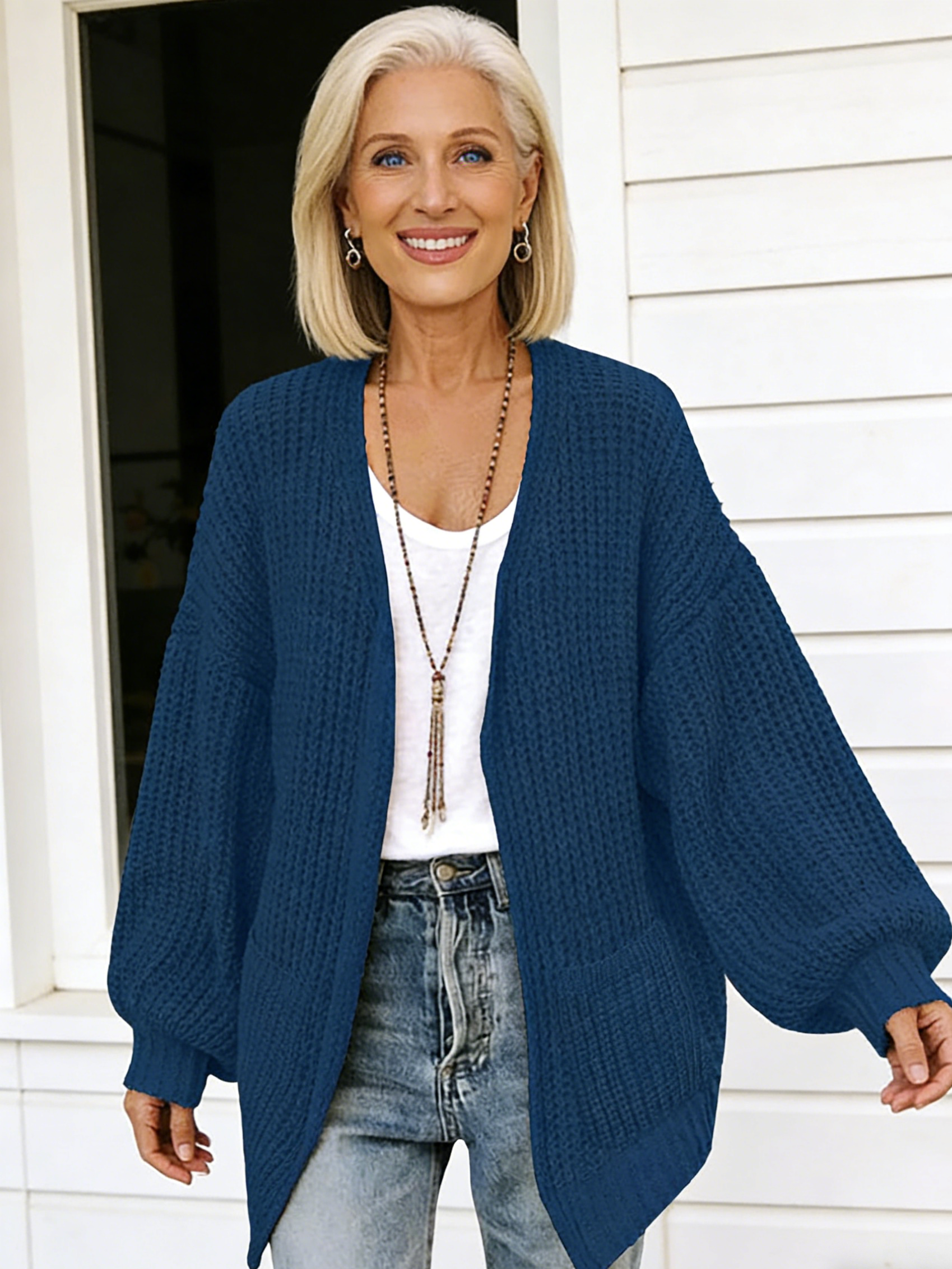 Sweater Lantern Sleeve Thick Needle Cardigan 2025 Autumn and Winter Knitted Sweater Women's Jacket