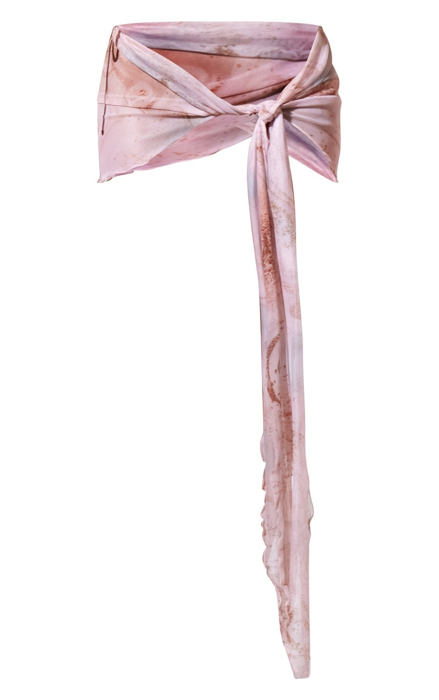 Pink Multi Print Cropped Mesh Beach Sarong