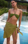 Olive Linen Look Beach Sarong