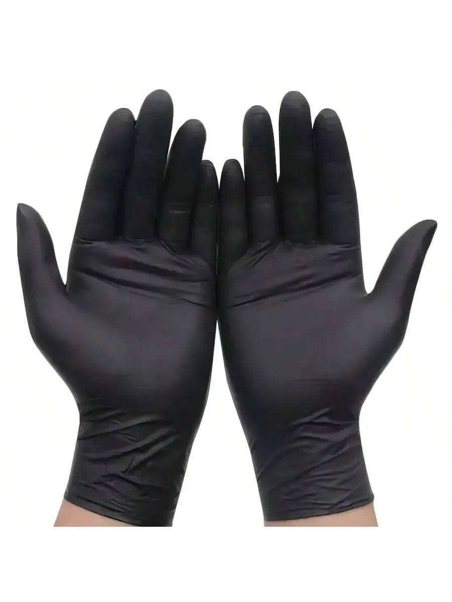 100pc Cleaning Gloves, Dishwashing Gloves, Household Cleaning Gloves, Black Gloves Disposable Nitrile
