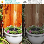 🎁Solar Fountain, Solar Powered Bird Bath Fountain Pump with 4 Nozzles 1.4W Solar Panel Kit Water Pump, Outdoor Watering Submersible Pump for Pond, Pool, Garden, Fish Tank